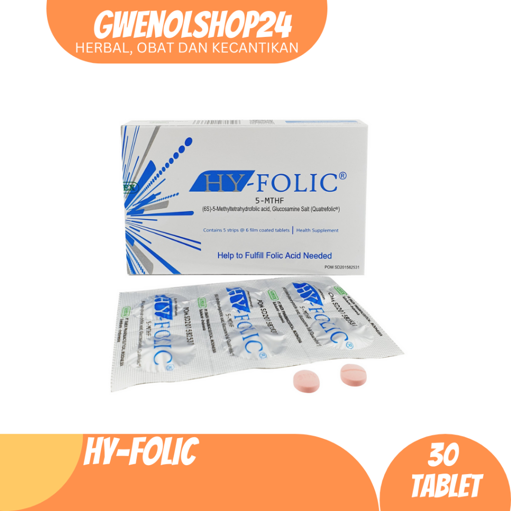 Hy-Folic 5 MTHF Box 30 Tablet Simex | Vitamin Ibu Hamil | Folic Acid | Promil