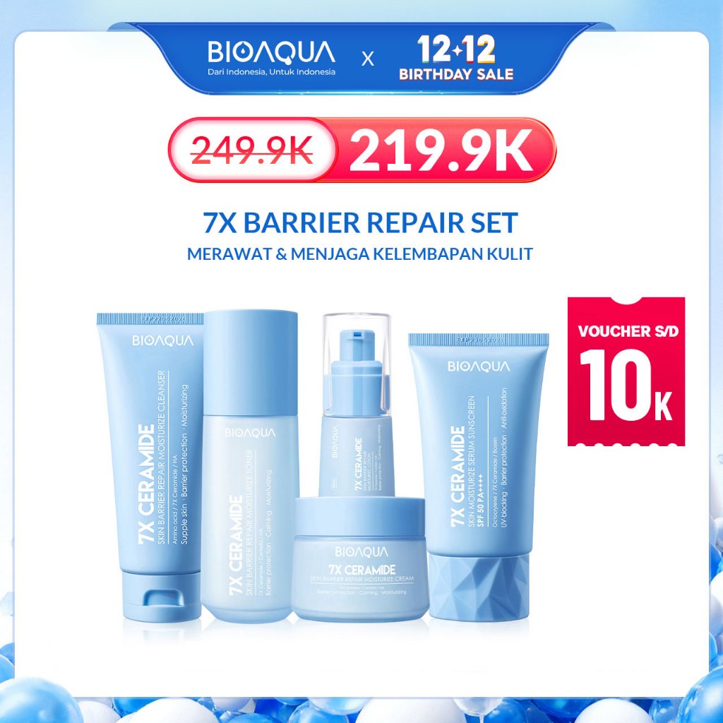 BIOAQUA 7X Ceramide Repair Barrier Sunscreen Sunblock Wajah Skincare With Moisturizer Cream / Hydrat