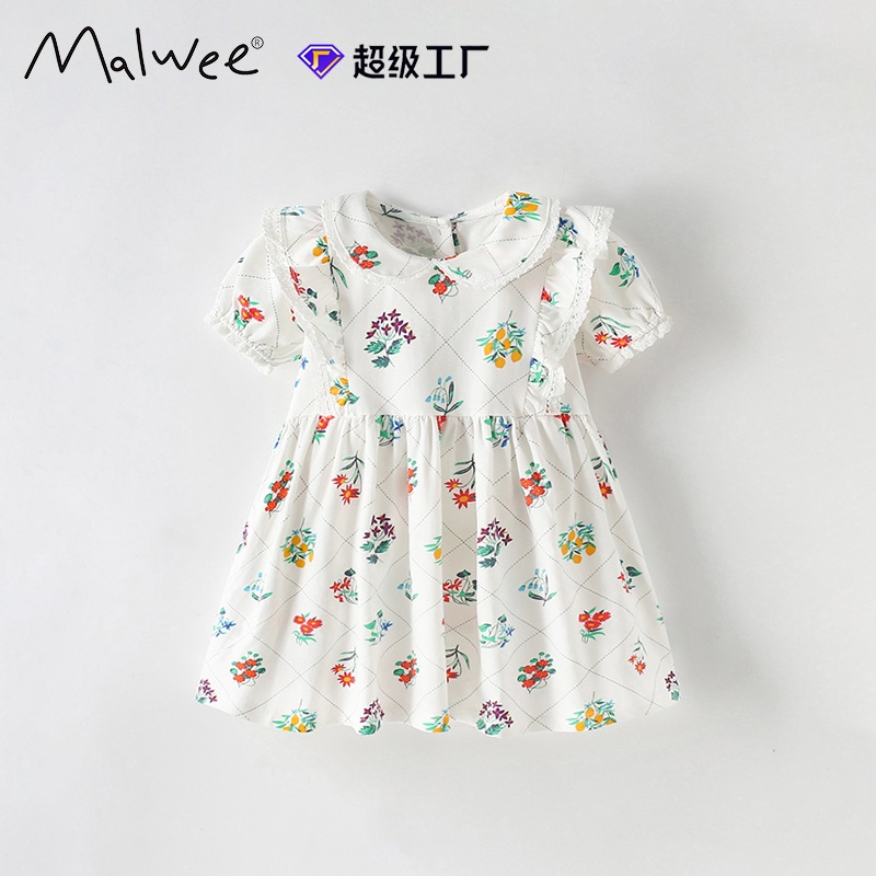Dress gaun putih anak perempuan import