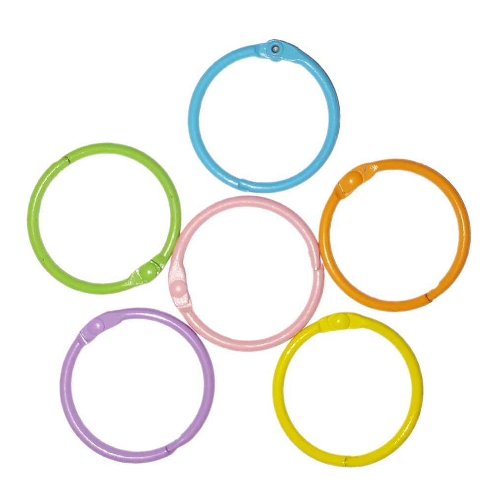 6 PCS GANCI RING O GANTUNGAN BULAT WARNA WARNI