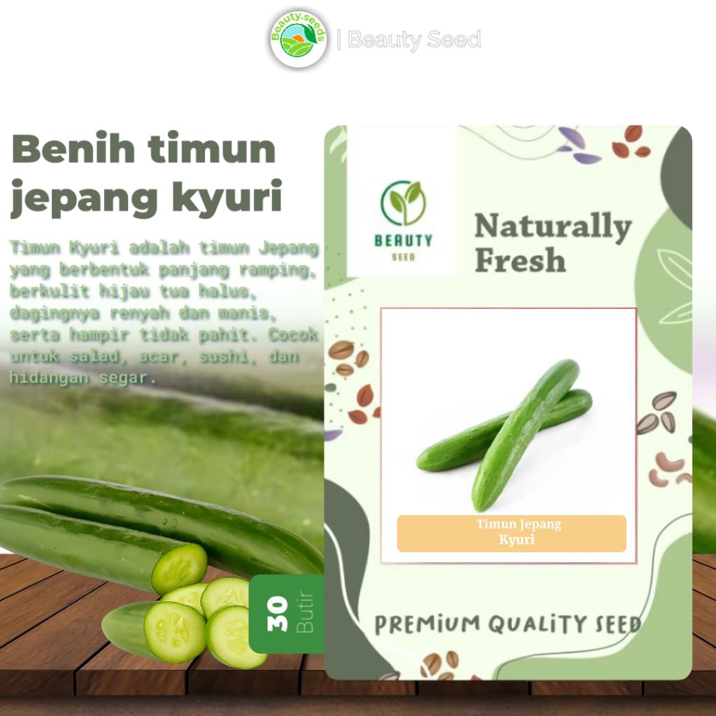 30 Benih Biji Timun Jepang - Bibit Timun Kyuri Kemasan Lokal