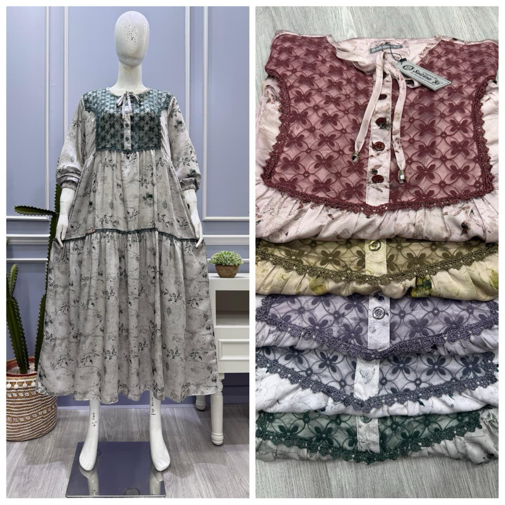 SALVINA terbaru//katun swisbell// gamis wanita elegan