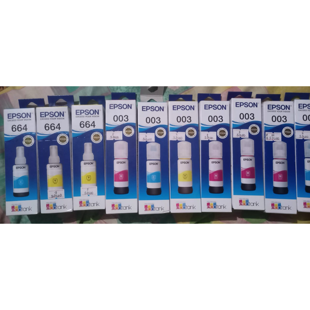 Tinta epson 003 & tinta epson 664 warna random