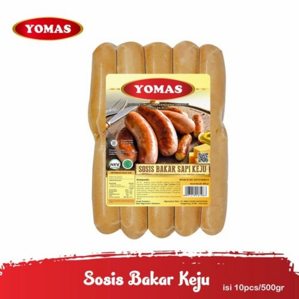 Yomas Sosis Bakar Keju 500gr Isi 10