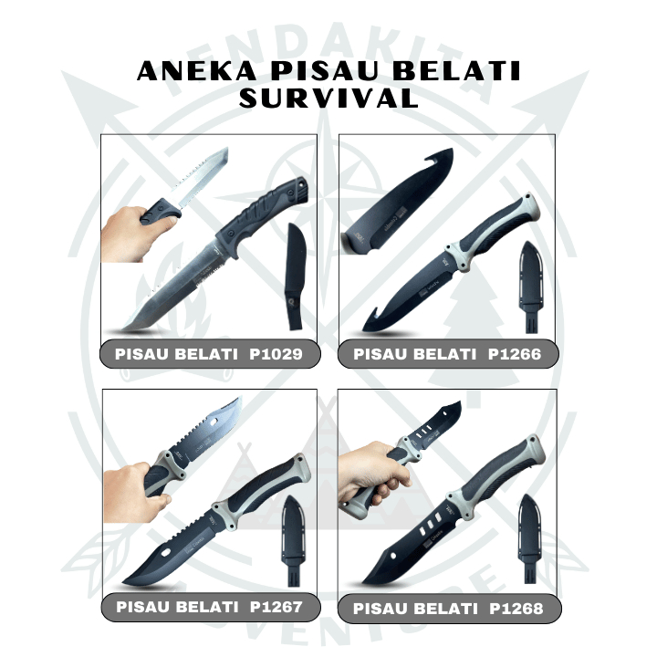 Grosir Pisau Belati Survival kit Camping Outdoor Super Tajam Stainless Steel Kitchen Knife Serbaguna