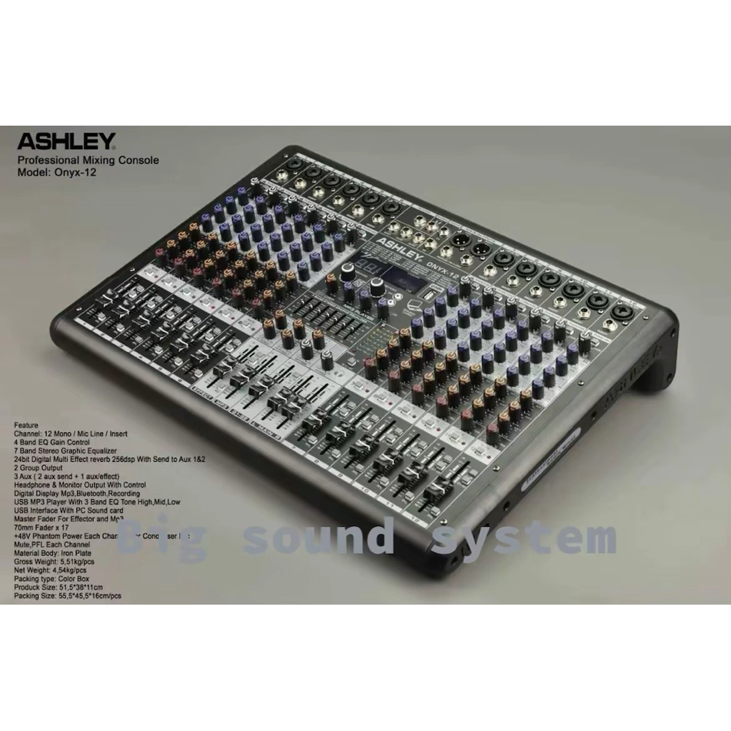 ASHLEY  ONYX 12 mixer audio 12 channel