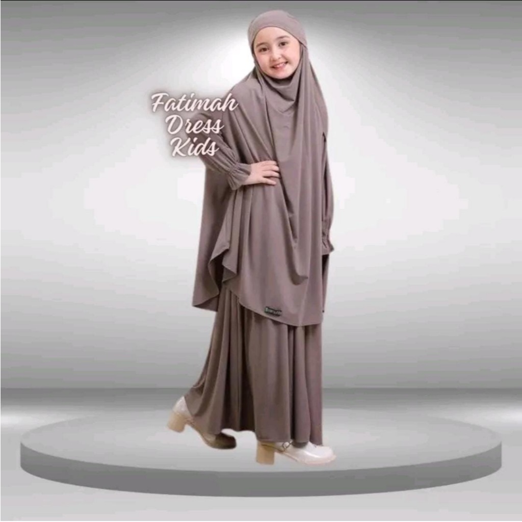 Gamis Anak Perempuan Umur 1-11 Tahun Full Sett Dengan Cadar French Khimar New Fatimah Sett by Luthfi