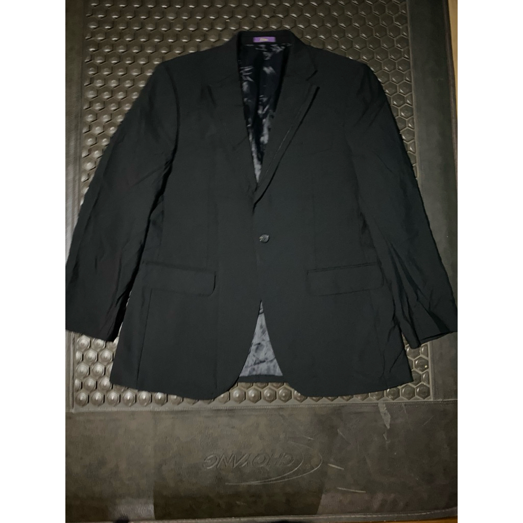 BLAZER JAS HITAM PEKAT ROGATIS KANCING 1 KERAH UNIK MEWAH BRANDED