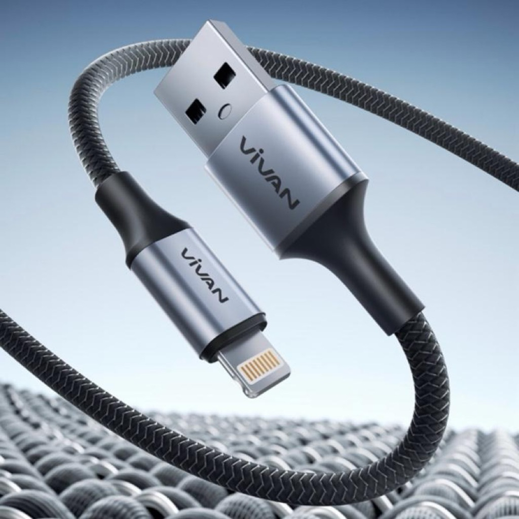 VIVAN Kabel Data Usb Lightning Fast Charging Nylond Braided Premium Quality Cable iPhone 6 6S 7 8 Pl