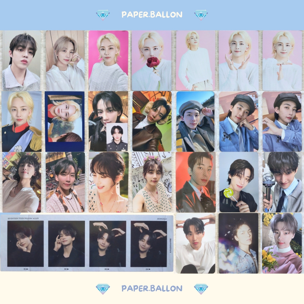 OFFICIAL PHOTOCARD SEVENTEEN SCOUPS JEONGHAN WONWOO DK DOKYEOM VERNON DINO SVT CAFE TRAY IN SEOUL FT