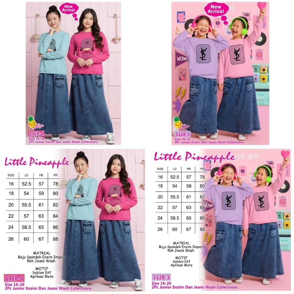 SET ROK LEVIS CARGO BY LITTLEPINEAPPLE, SIZE JUNIOR SIZE 16-26 // 9TH - 16TH