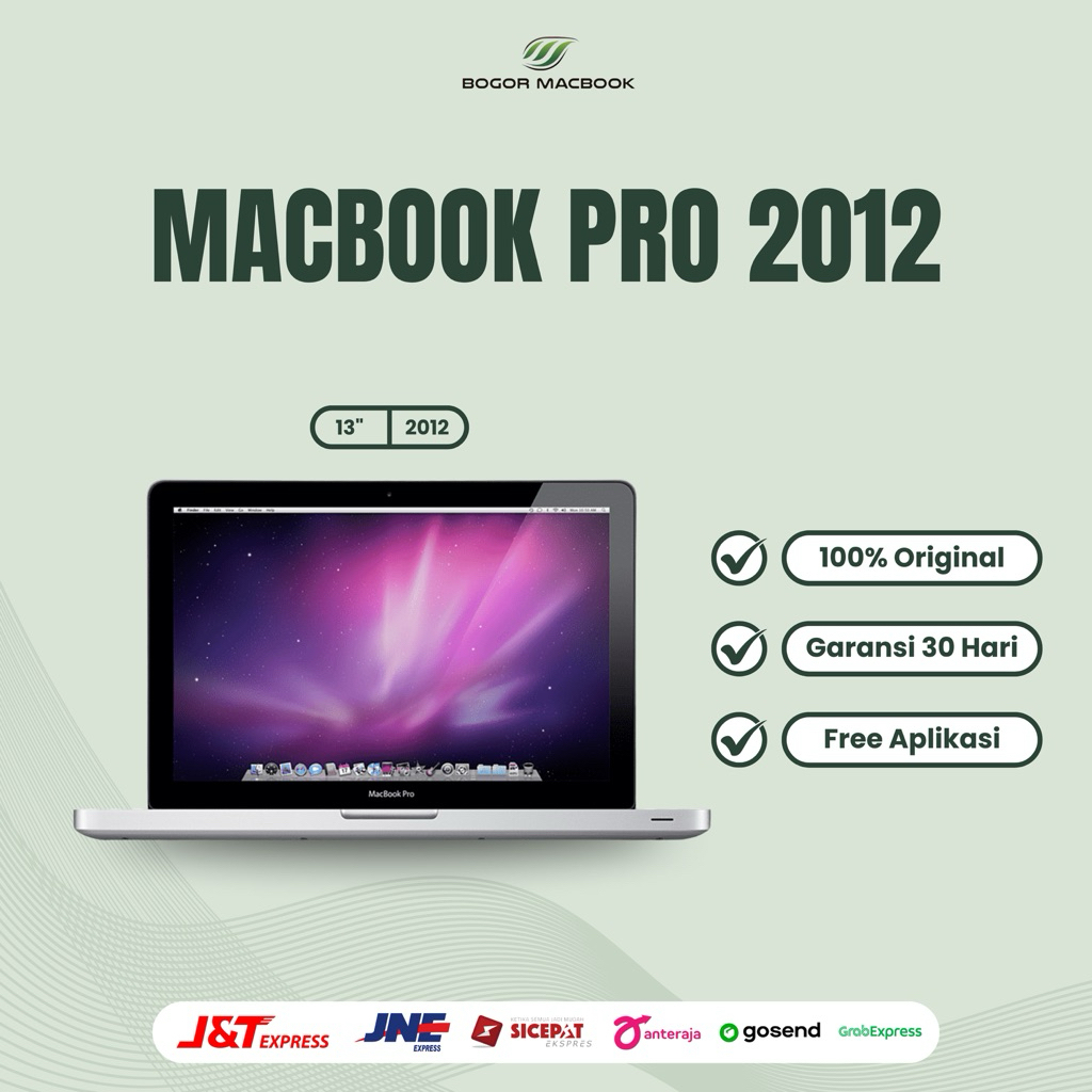 Macbook Pro Mid 2012 (13 Inch) Intel Core i5 || Ram 4gb/ 8gb/ 16gb Ssd 128gb/ 256gb/ 512gb Second Or