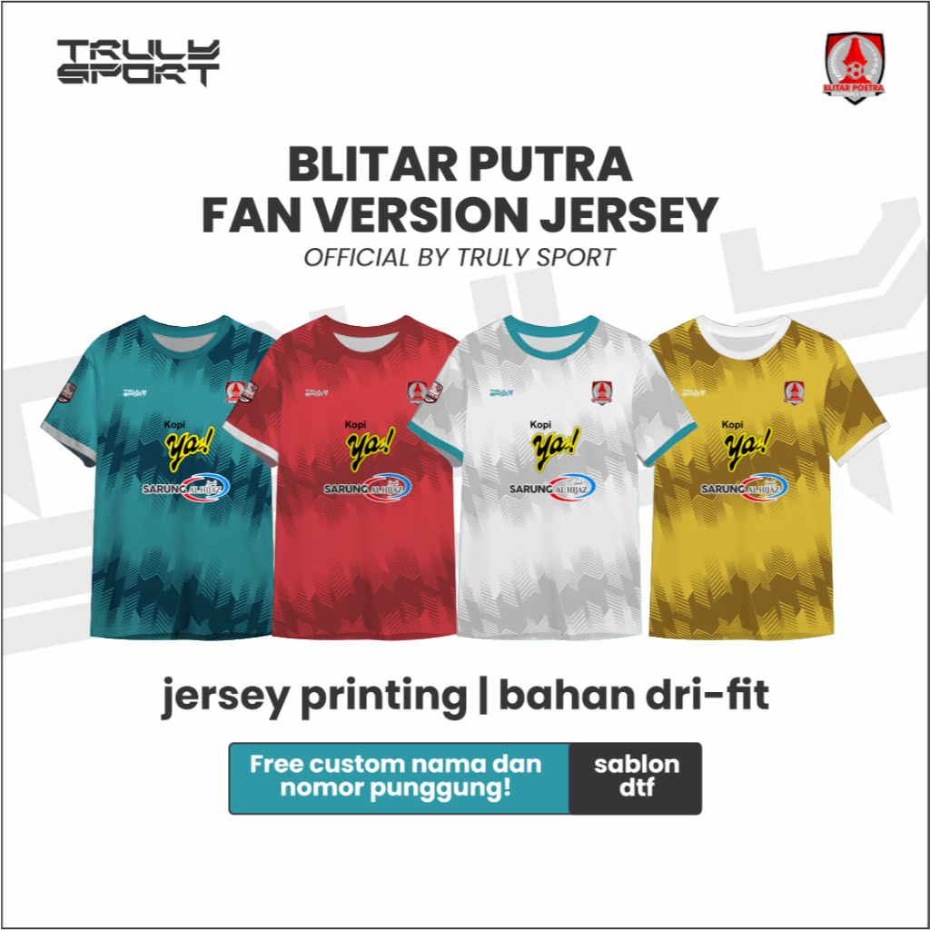 Official Apparel Supporter Blitar Putra | Jersey Liga 4 Piala Gubernur Jatim