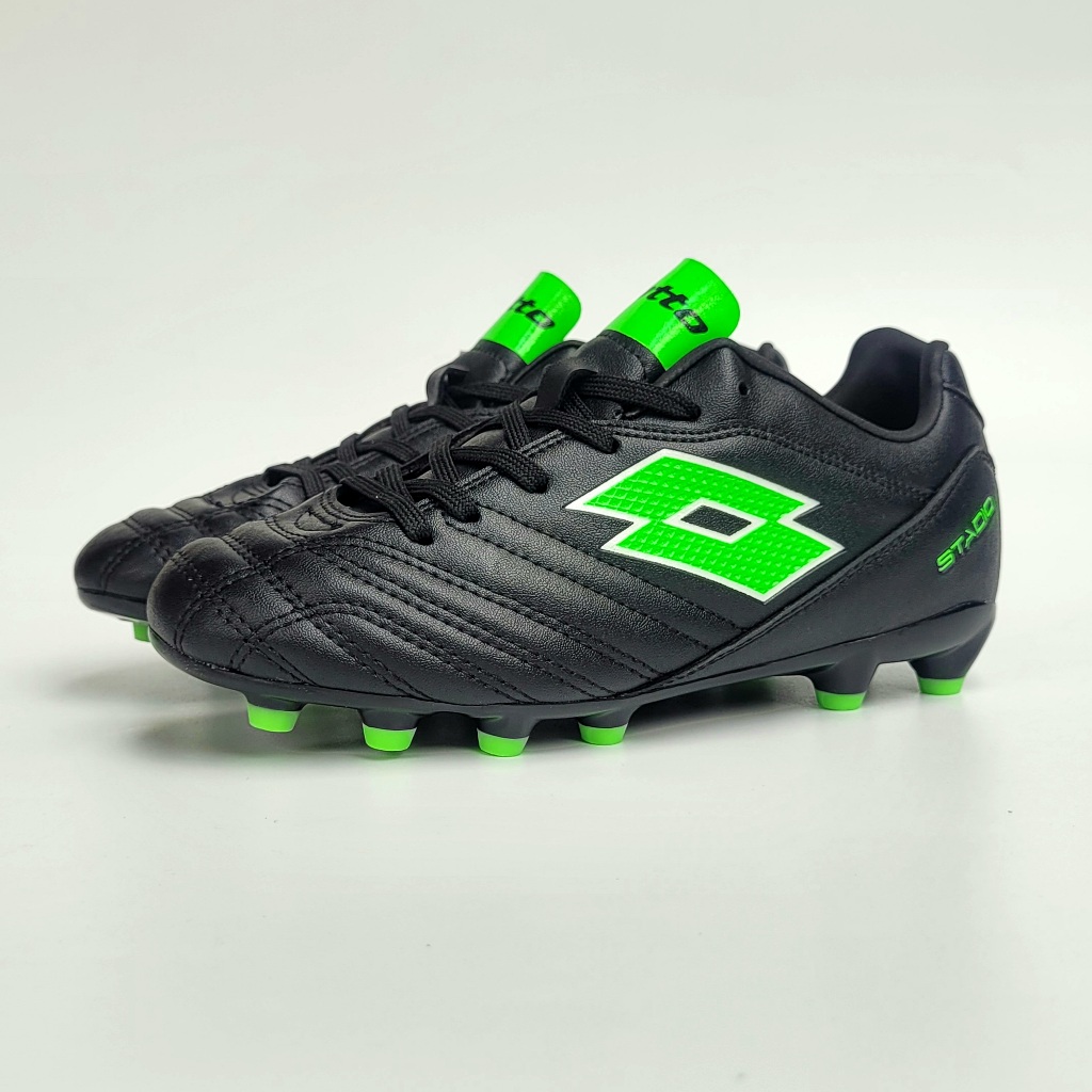 Lotto Stadio 705 FG Jr Original Sepatu Bola Anak Junior Kids Black Hitam Ori BNIB