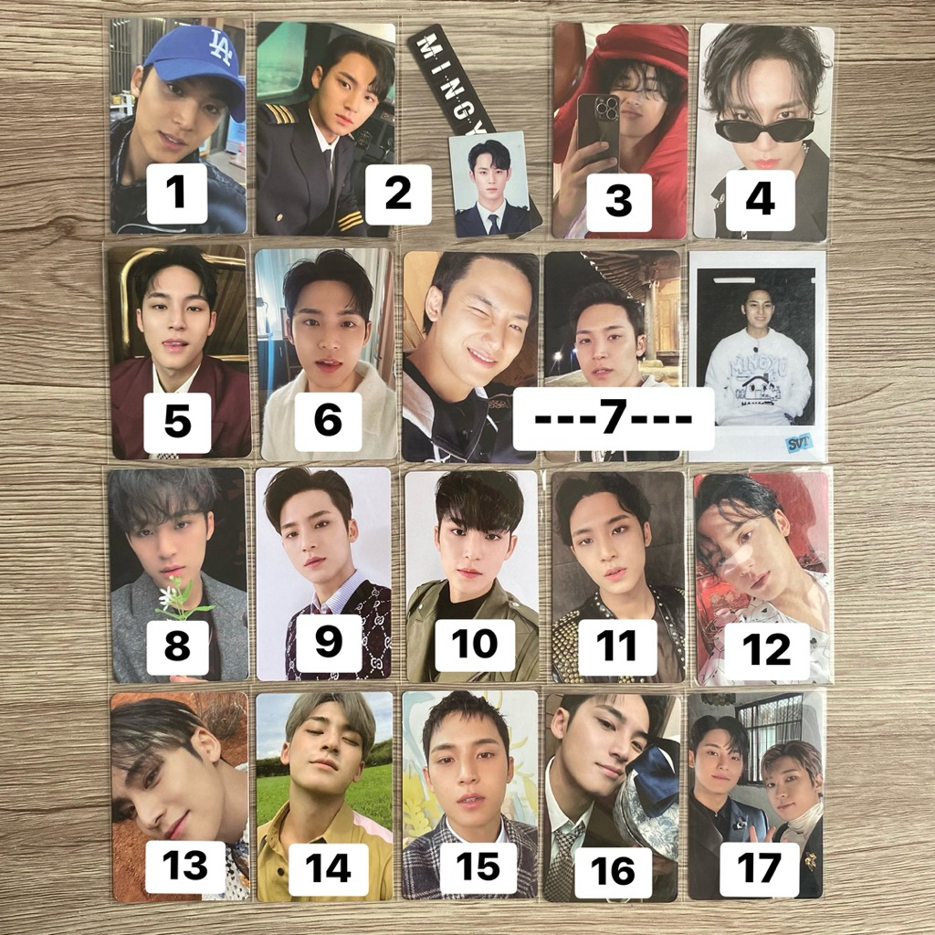 [REPRICE] SEVENTEEN MINGYU PHOTOCARD OFFICIAL svt pc scoups choi seungcheol kkuma cimumu cheol its t