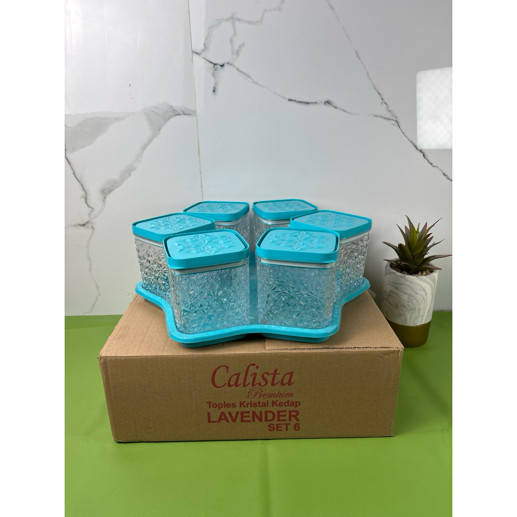 TOPLES KRISTAL KEDAP LAVENDER SET 6 / TOPLES SET CALISTA ISI 6 TOPLES / TOPLES SET ISI 6