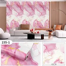 WALLPAPER TERMURAH / WALLPAPER STICKER DINDING MOTIF MARMER PINK / BIRU EMAS / WALL STICKER