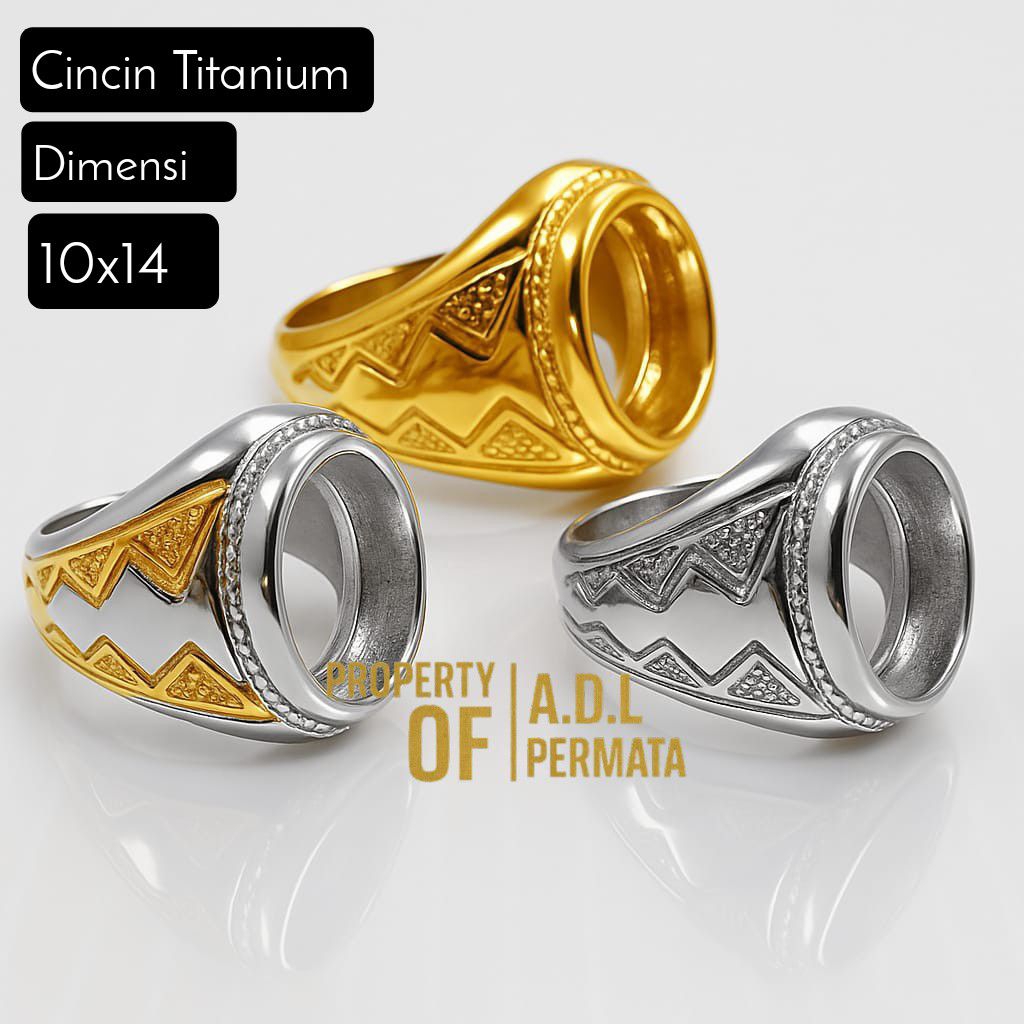 CINCIN RING EMBAN TITANIUM DIM 10X14