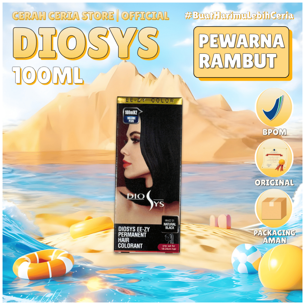 Diosys Hair Color Natural Black 100ml + Developer
