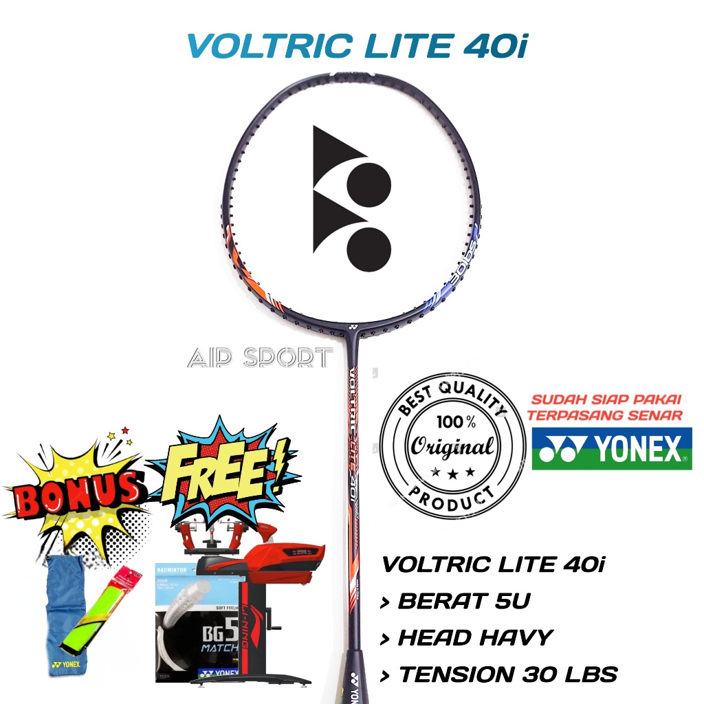Raket Badminton Yonex Astrok Lite Voltric Lite Original 100% | 30 Lbs