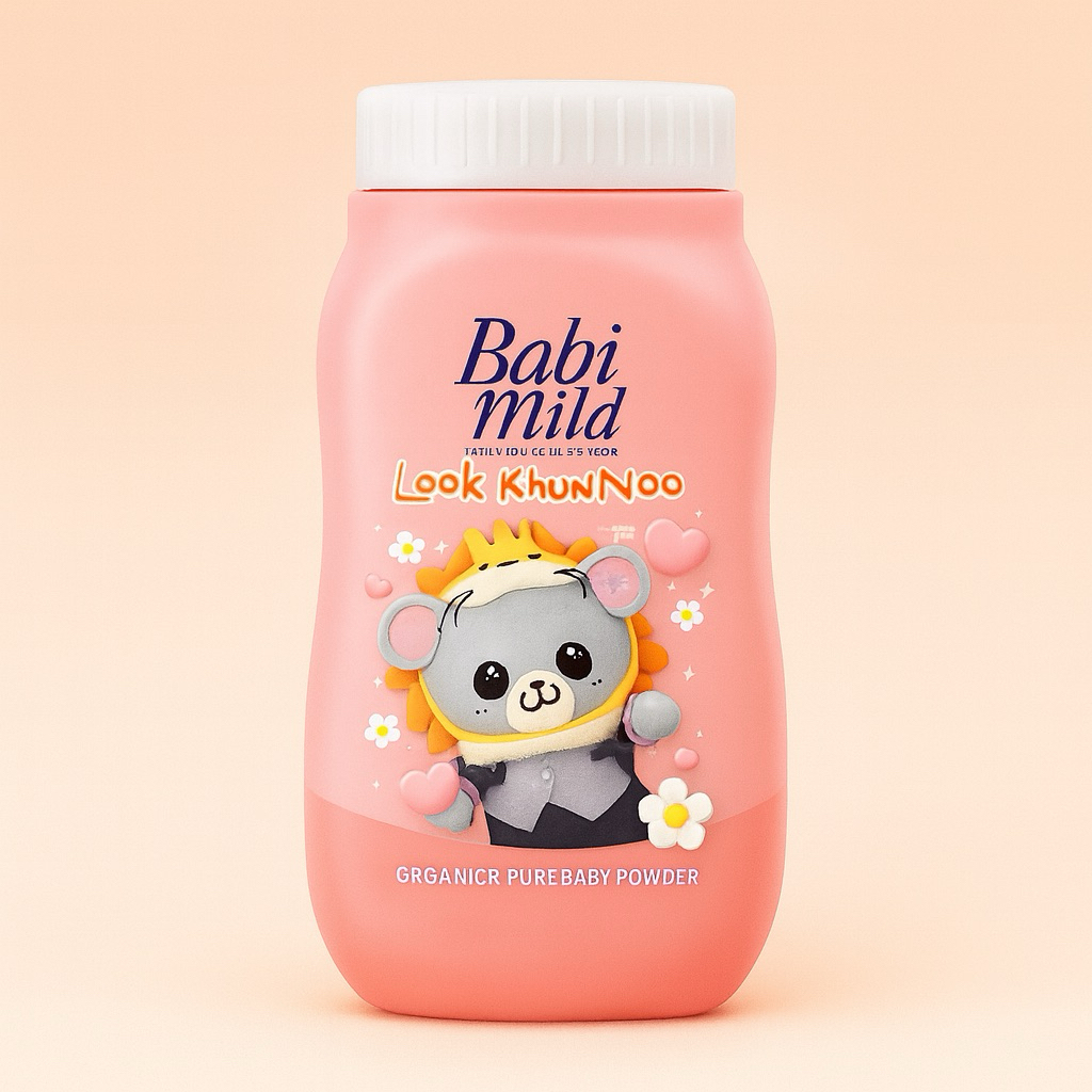 [Ready Stock] Babi Mild Look KhunNhoo 45 gr Baby Powder – Bedak Bayi Thailand | Kolaborasi GMM | Lem