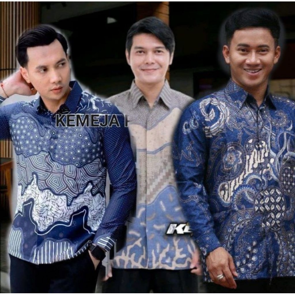 KEMEJA BATIK PRIA MOTIF BIRU MONO SIZE M.LXL.XXL.