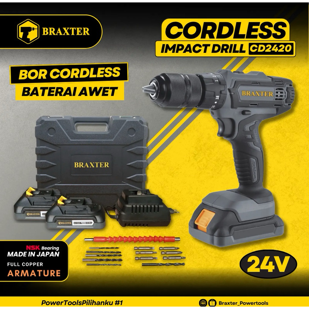 BOR CORDLESS BRAXTER IMPACT DRILL 24V