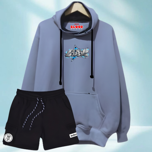 Setelan Oneset Hoodie Sweater Celana Pendek Pria Wanita Distro Stelan List Maternal Sweater Celana C
