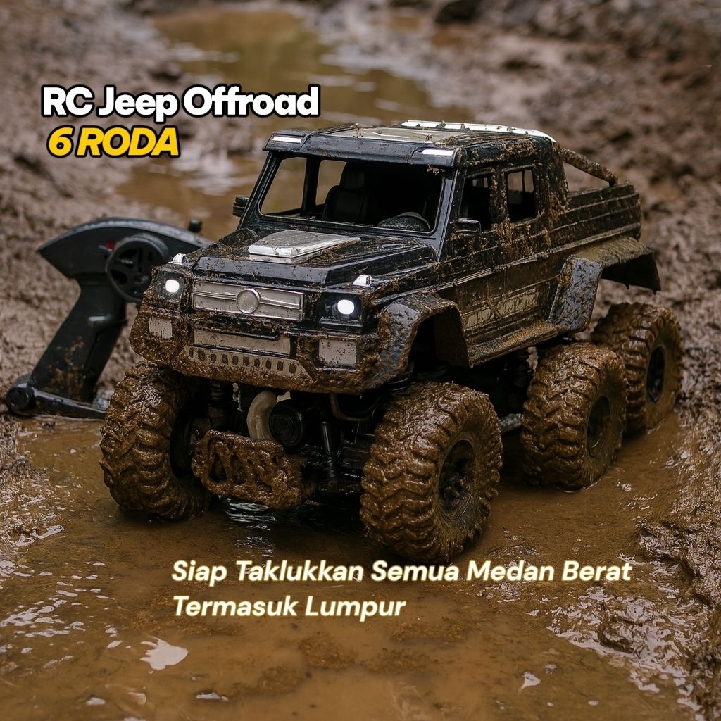 1:8 mobil mainan jumbo RC anti air offroad 4x4 - rc anti air offroad remote control Jeep 4x4 - rc an