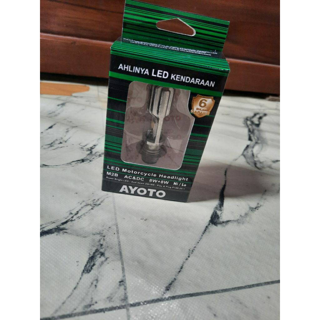 lampu LED motor original AYOTO M2B H6 AC /DC 8 watt + 8 watt