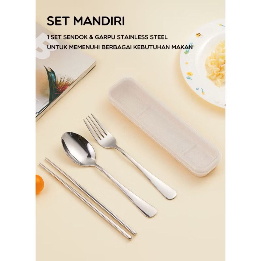 MINISO X BONBOX Tableware set - alat makan set - sendok garfu sumpit
