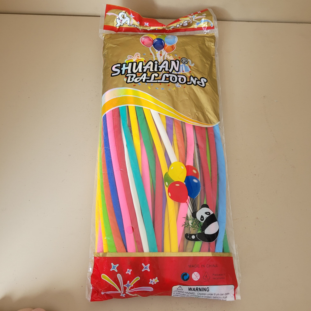 100PCS Balon Latex CACING DOFF / BALON PENTIL DOFF / BALON LATEX PENTIL - RP612