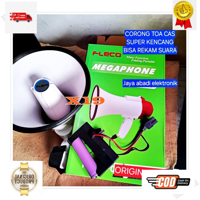 X19 MEGAPHONE CASAN ISI ULANG BATERAI BATERRY BATERE TOA CORONG Speaker Karaoke PENGERAS SUARA MIC M