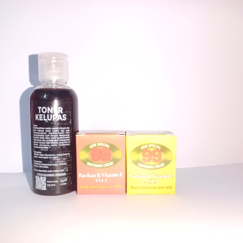 PAKET TONER FLEKSOL  + CREAM 99 SIANG MALAM KEMASAN DUS