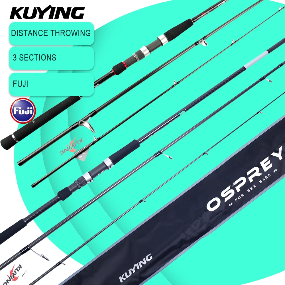 KUYING OSPREY 9'0" 10'0" Spinning Rod Powerful Surf Fishing / Pancing Pantai Jauh Karbon FUJI Guide