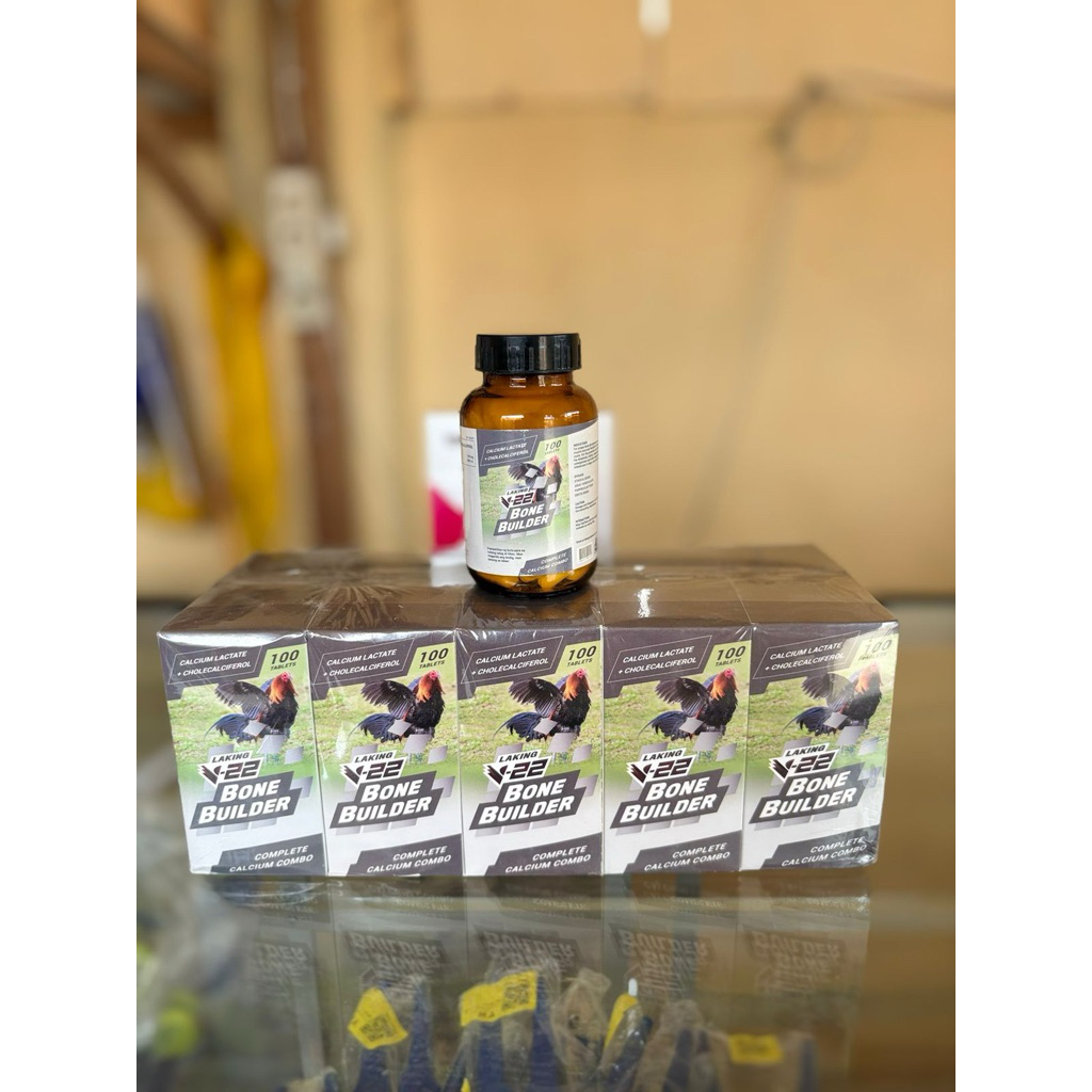 V22 BONE BUILDER isi 100 tablet perbotol untuk ayam aduan