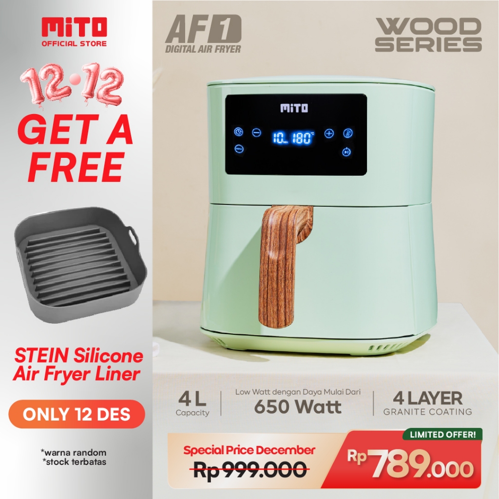 Mito AF1 Digital Air Fryer 4L - Penggorengan Tanpa Minyak