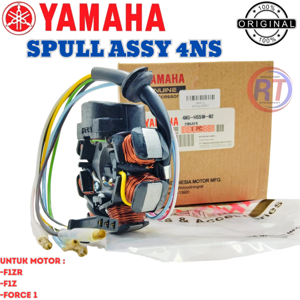 SPULL ASSY STATOR YAMAHA KODE 4NS BUAT MOTOR YAMAHA F1ZR PULSER F1 ZR FIZ F1Z R FORCE1 SPUL SET ASLI