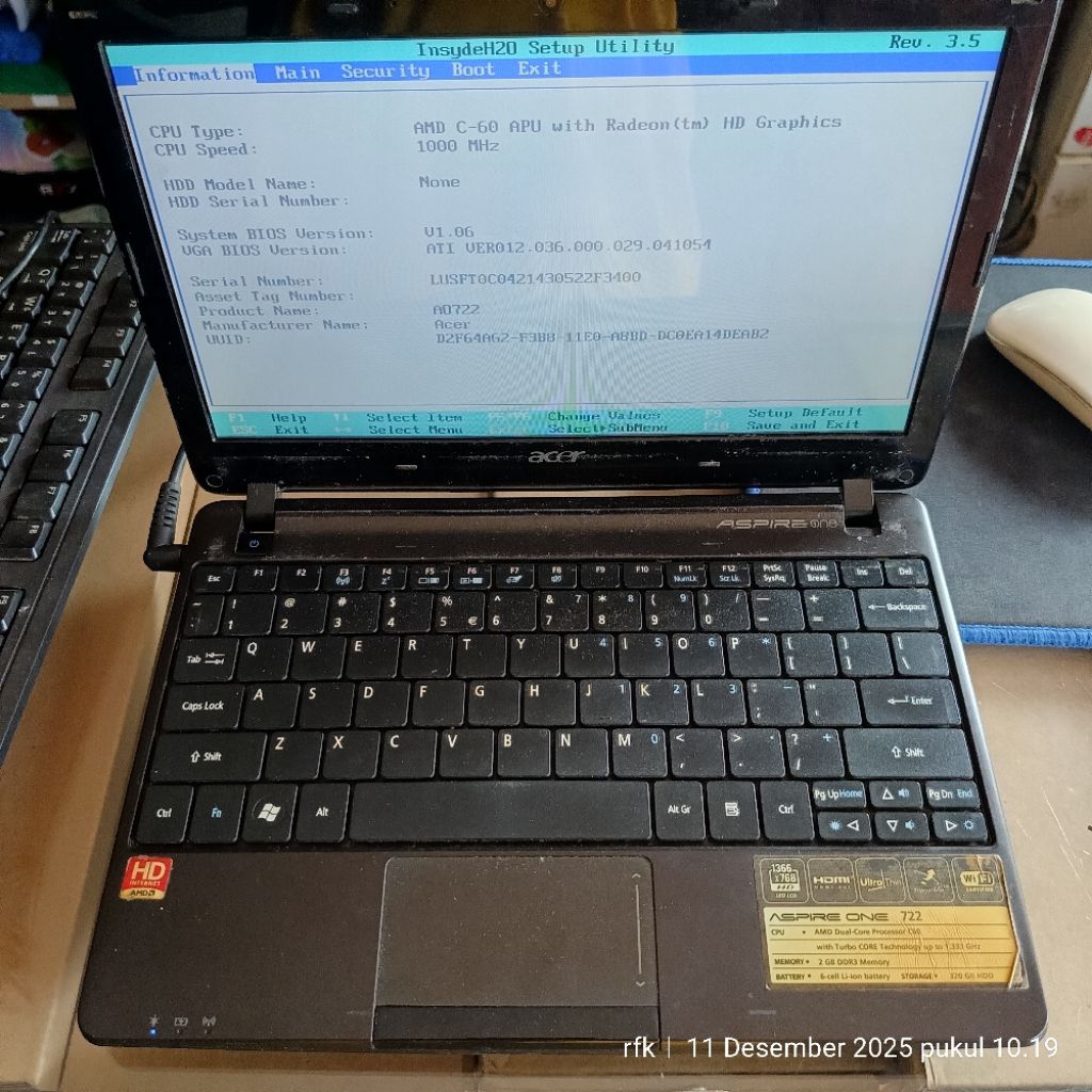 Motherboard Acer 722