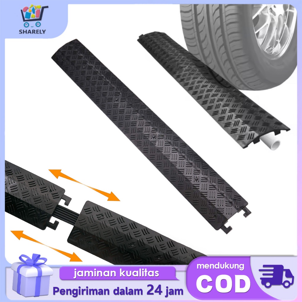 Duct Kabel PVC 100cm Kabel Duct Lantai Hitam 1 Line Penutup Kabel Lantai Floor Cable Duct