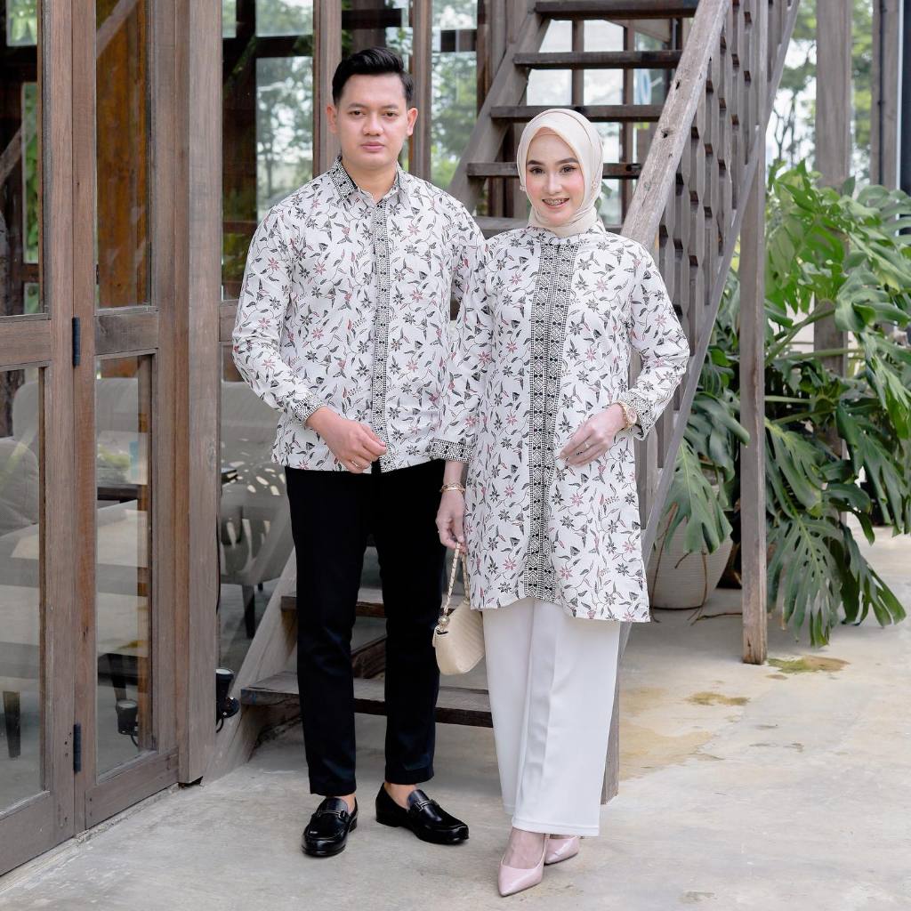 Benang Raja Batik Couple Katun Pria Wanita Sekar Ronce