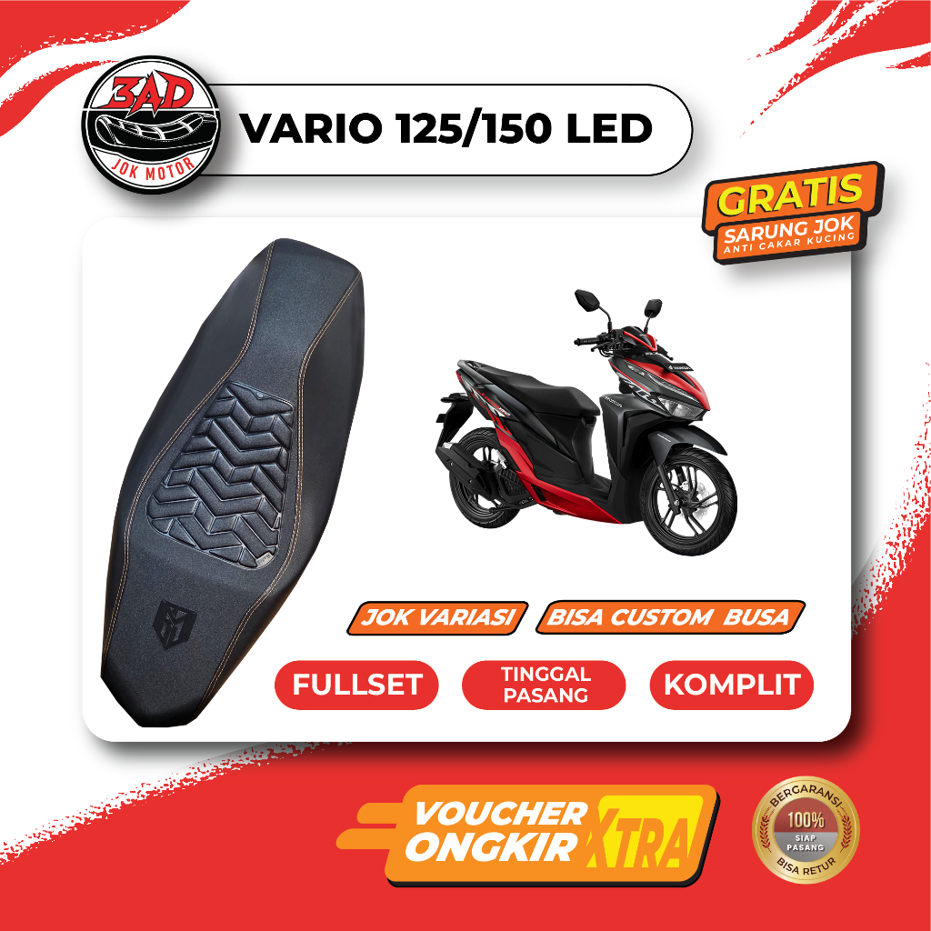Jok Motor Vario 125 LED Vario 150 Fullset Variasi Siap Pasang I Jok Honda Vario 125 & 150 (lampu put