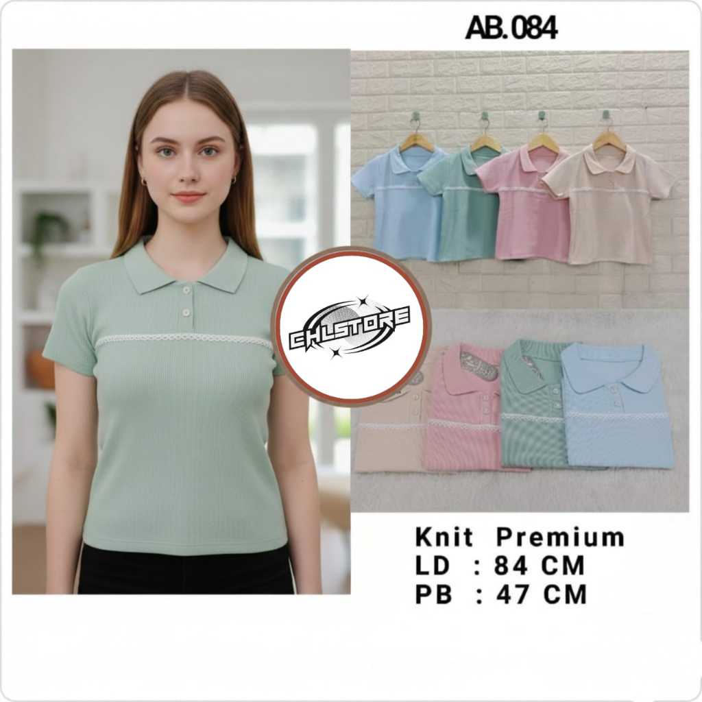CHLstore Kaos polo rajut premium wanita Remaja "AB-084"