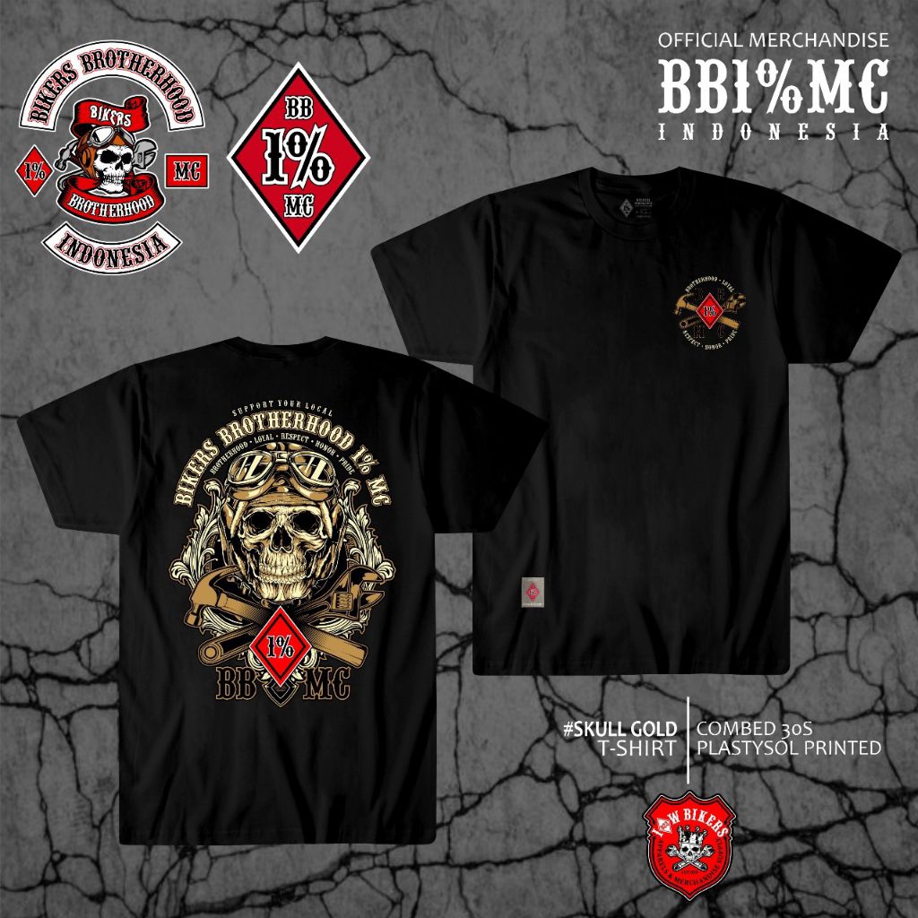 T-Shirt Regullar OFFICIAL Bikers Brotherhood 1% MC INDONESIA