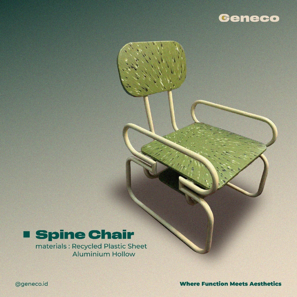 Spine Chair Recycled Plastic Product Kursi Plastik Stainless