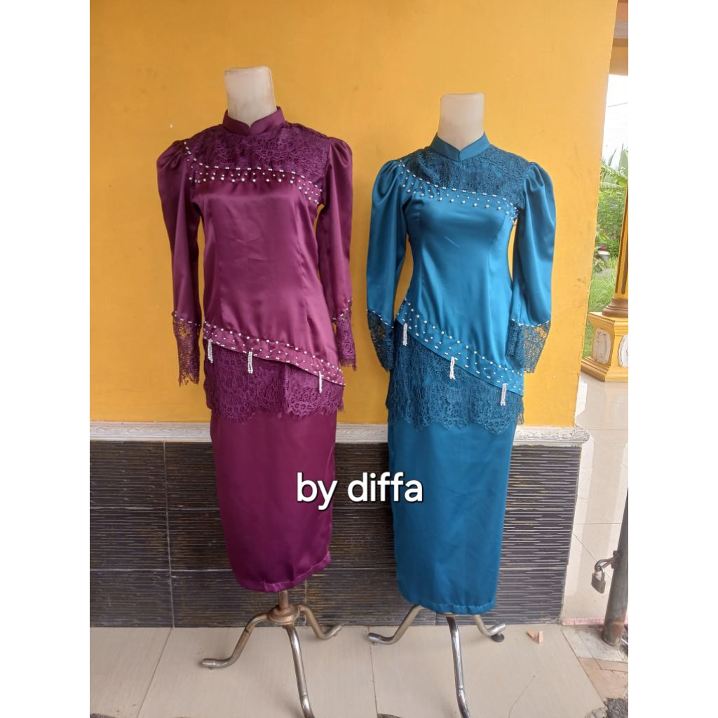 Baju kurung melayu terbaru mix brukat ibu dan anak ( couple)
