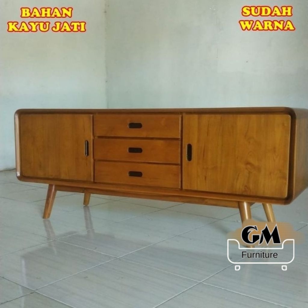 lemari Tv konsol 3 laci 2 nakas || KONSOL TV MINIMALIS murah