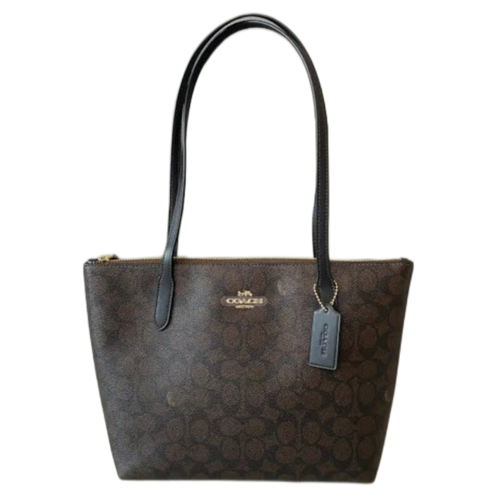 Coach Signature Brown Black Mini City Tote Bag / Tas Branded Original
