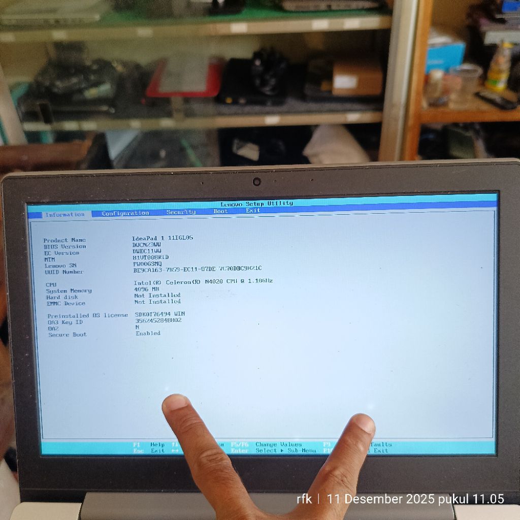 Netbook Lenovo IdeaPad 1 11IGL5 N4020