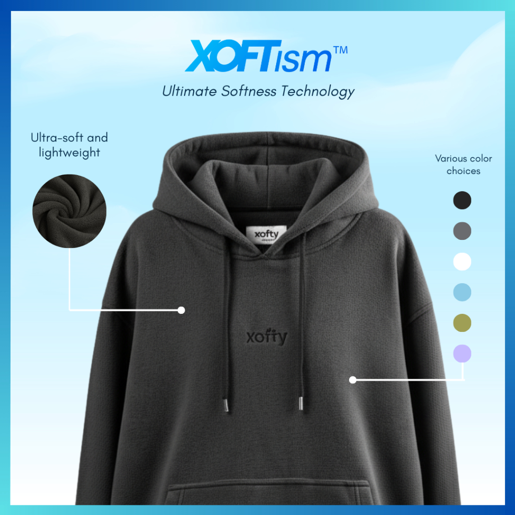 XOFTY Valtari Black Hoodie - Hoodie Unisex untuk Daily Wear, Hangout & Aktivitas Harian | Xoftism 21